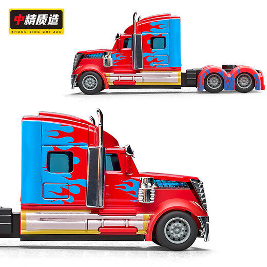 Medium quality American large truck car model large alloy children's toy car simulation tractor truck model transport truck American alloy heavy truck tractor/Optimus Prime painting
