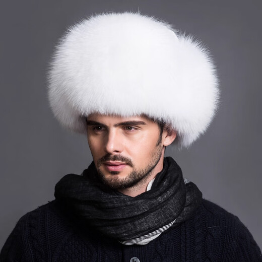 Yinghui fur hat men's winter middle-aged and elderly genuine leather ear protection hat Northeastern men's thickened elderly fox fur real fur hat raccoon hair original color M/56-58CM or above head circumference
