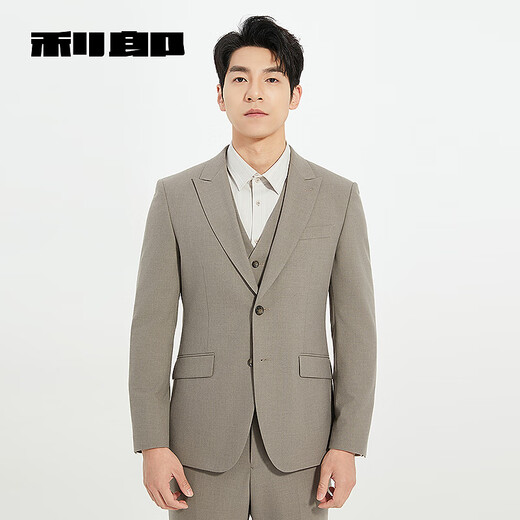 Lilang Shopping Mall Same Style Suit Suit Men's Three-piece Suit Business Formal Autumn 2025 New Wedding Suit Gray Khaki (25QXF171SA) 170A