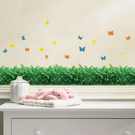 
3d three-dimensional grass simulation green grass skirting board bedroom living room corridor wall decoration baseboard wall stickers XH9207 length 175CM* height 27CM