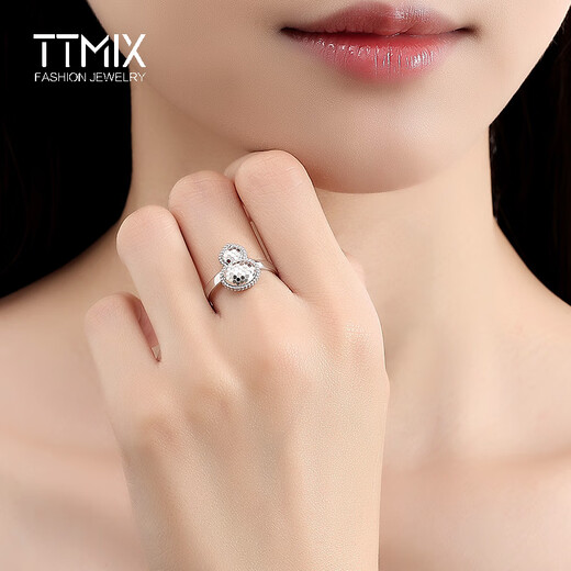 TTMIX gourd platinum ring for women pt950 platinum ring shiny honeycomb live ring for girlfriend 4.5-4.7g