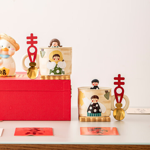 Creation Pig Wedding Gifts Wedding Gifts for Couples, Bride, Besties, Engagement Couples, Practical Cup Souvenirs, High-end Sweet Couple Cup Gift Boxes