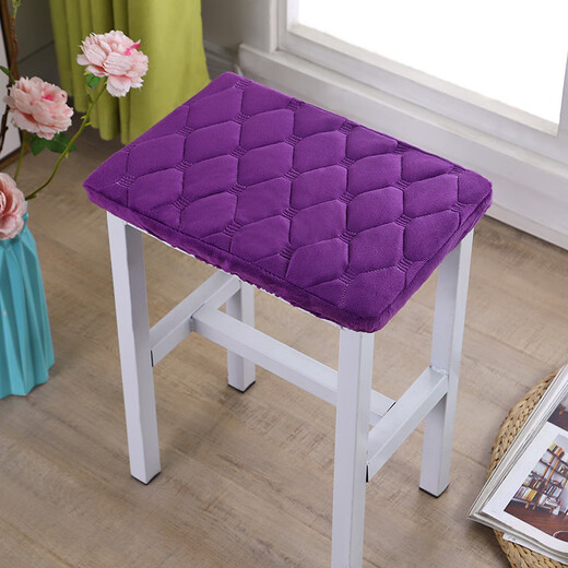 Thickened rectangular stool cover rectangular stool cushion primary school student stool cover dressing table stool cover piano stool cover gold velvet fabric plain purple rectangular 25x35cm edging cloth 5cm