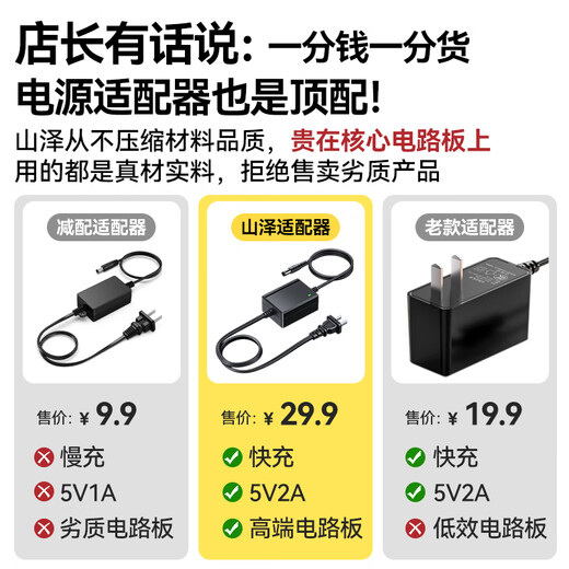 Shanze fiber optic transceiver power adapter is widely compatible with switches/optical transceivers/set-top boxes/routers Connector Specifications 5.5mm*2.5mm CH5V2A