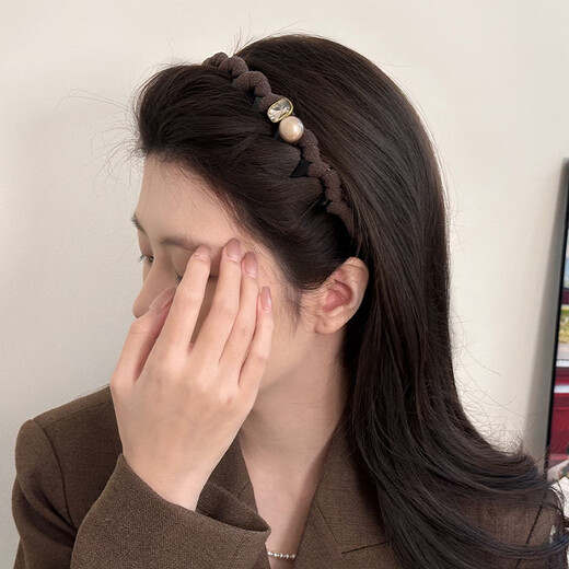 Idel Pearl high skull headband with toothed anti-slip headband for women 2025 new high-end daily wear toothed comb headband F3553 French high skull headband