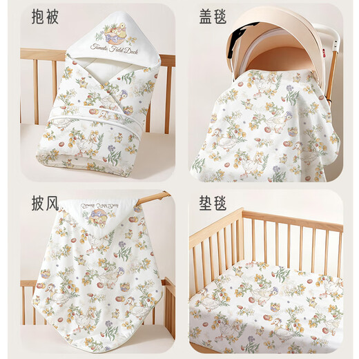 Aibaoxi baby quilt autumn and winter newborn quilted quilt swaddle towel anti-jump sleeping bag blanket Ye Mengyou painted S854