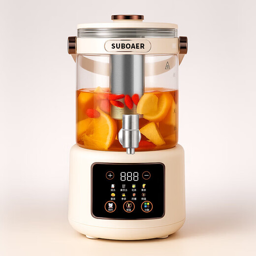 SUBOAER Subo Health Pot 4.5L Large Capacity 316 Heating Plate Multifunctional Household Tea Maker Stewing Pot One-piece Teapot Boiling Kettle Flower Teapot Mid-Autumn Festival Gift for Friends 4.5L 304 Stainless Steel Heating Plate + 304 Tea Drain