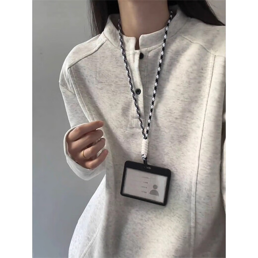 Yiran presents pullover sweatshirt for men in autumn and winter new style Henry collar deconstructed splicing design bottoming shirt versatile fashion top for men white gray M recommended 90-110Jin Jin is equal to 0.5 kg