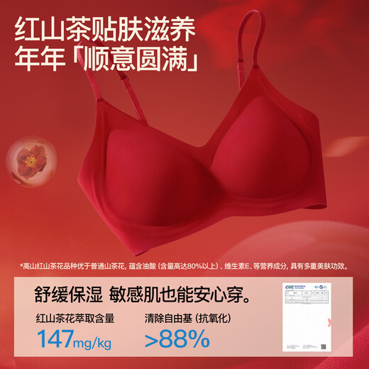 SecretWorld Zhao Jinmai's same style of zodiac year underwear women's bra and panties set gift box wedding bride no steel ring seamless bra