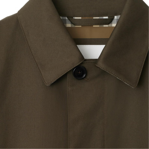 BURBERRY新年礼物博柏利 纽扣开合中长款风衣 男款 杜松绿 均码 48