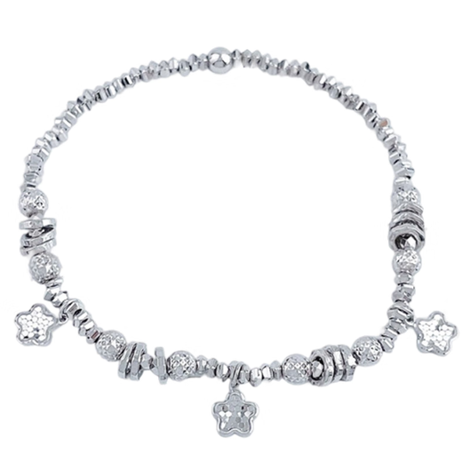 Lao Fengxiang pt950 platinum fish scale lucky five-petal flower coiled bracelet as a birthday gift for girlfriend and wife, platinum, about 11.6g