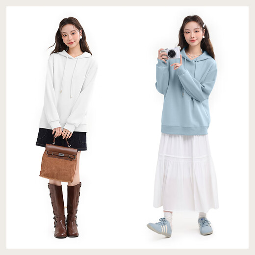 MJ STYLE trendy simple casual hooded long-sleeved sweatshirt for women 2025 autumn new loose, comfortable, slim and versatile sweatshirt