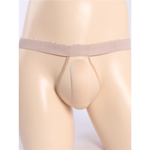 Huaiyi 3D three-dimensional cup thong men's sexy underwear sponge padded T-shaped shorts elastic low-waisted single thong shorts red one size fits all - recommended 90-170 Jin Jin equals 0.5 kg