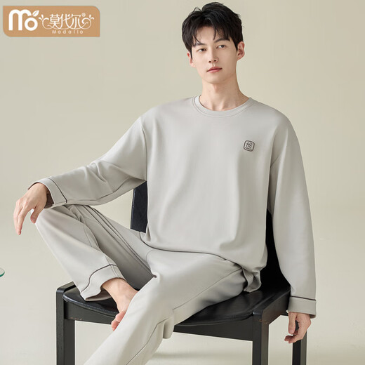 Modal de algodón puro Pajamas Primavera y otoño 2025 Nuevo jersey de cuatro estados de manga larga Tamaño grande de cuatro estaciones para ropa al aire libre Set Ydy-11932 2XL