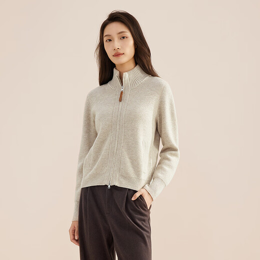 YOUNGOR Sweater Jacket Women's All-Wool Sweater Smooth, Comfortable, Delicate, Soft and Elastic 2025 Shopping Mall Same Style Camel YWQW635030XKF M 165/88A (Recommended 110-130Jin Jin equals 0.5kg)
