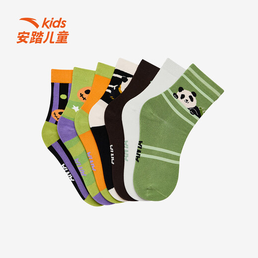 ANTA children's socks spring and autumn new comfortable breathable sports socks black-1 10 years old-13 years old (XL)