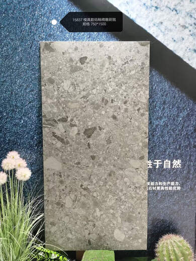 培洋大颗粒水磨石750X1500瓷砖60X1200精雕水磨石地砖防滑通体砖 15838 750X1500
