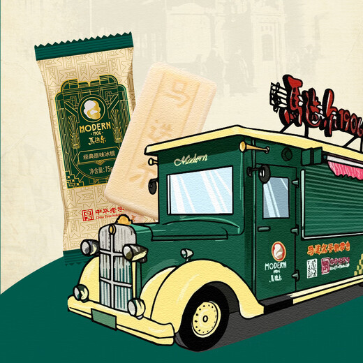 Madier Ice Cream Century Classic Original Flavor 75g*4 pieces Chinese time-honored ice cream ice cream old popsicle cold drink