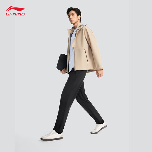 Li Ning plus velvet warm tapered pants commuter pants men's 25 autumn and winter straight fashion versatile sports pants AYKV901