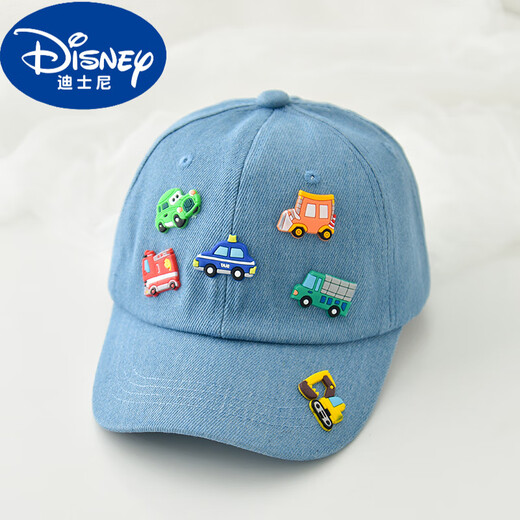 Disney children's hat spring and autumn baseball cap baby outdoor summer sun protection hat boys and girls fashionable baseball cap light blue (denim motorcycle peaked cap) 2-8 years old (50-54cm) x (adjustable hat girth)