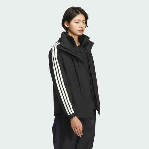 Adidas Women's Sports Style Series MS 3IN1 JKT Woven Jacket KB7591 Black L