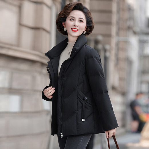 YAYA (YAYA) winter short style down jacket for women 2025 new style small stand-up collar mom fashionable slim jacket trendy