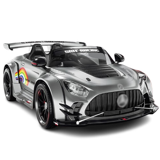 Children's shoes, 360-degree drift in place, double children's electric car, four-wheel remote control car, can sit on adult and baby toy car, original paint white, mainly promotes 24V10+ silent motor, tail fin to sit on