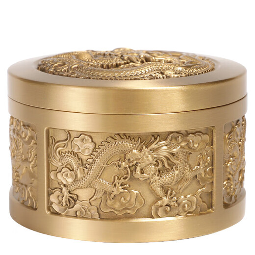 Wulong tea can brass sealed can small metal tea storage box tea warehouse Pu'er tea awakening tea storage can Wulong tea can - copper color