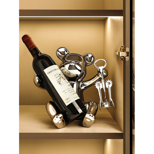 Tanbeiman red wine display rack violent bear red wine rack ornaments niche light luxury home living room TV cabinet wine cabinet soft decoration violent bear ornaments