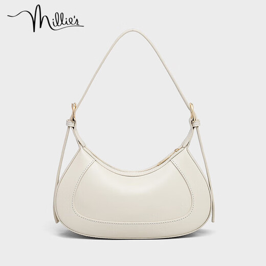 妙丽牛皮包包女包单肩包轻奢洋气斜挎月牙包生日礼物高级感送女友老婆