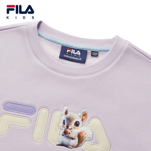 FILA【抗菌功能】斐乐儿童童装2025年冬季新款男女童小童加绒卫衣 樱花浅粉-PK 150