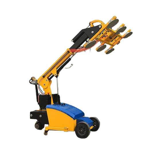 New electric glass suction cup truck, large glass transport truck, large suction curtain wall installation glass robot arm, glass suction cup truck information