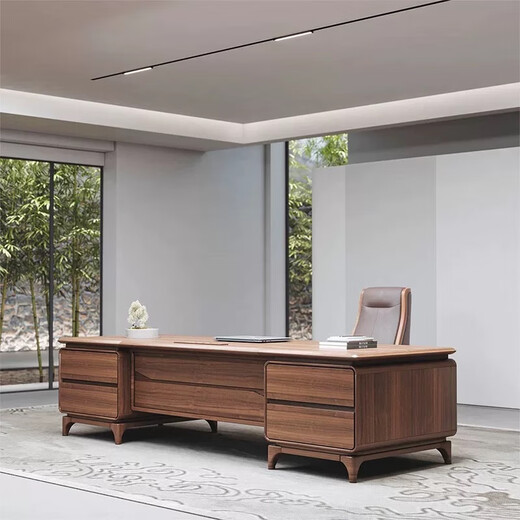 New Chinese style office solid wood boss desk president desk office desk and chair combination modern simple chairman executive desk 2.0m boss desk