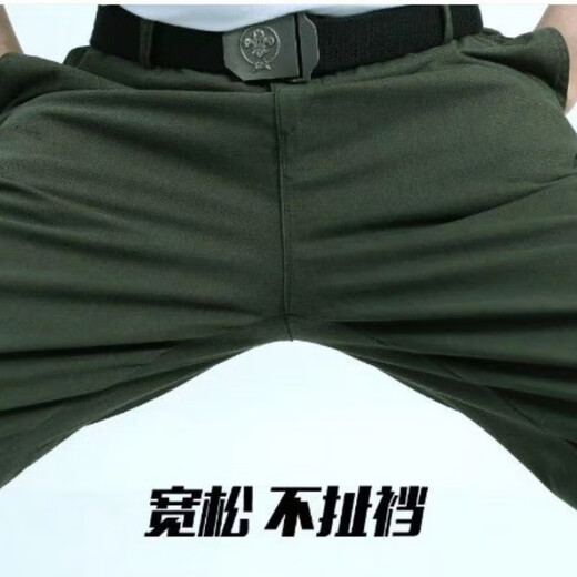 Work overalls pants, straight-leg loose wear-resistant trousers, cotton casual overalls, men's welder labor protection pants, 6-pocket overalls, military green + navy blue two-pack 2XL 180 Recommended 140-160 Jin Jin equals 0.5 kg