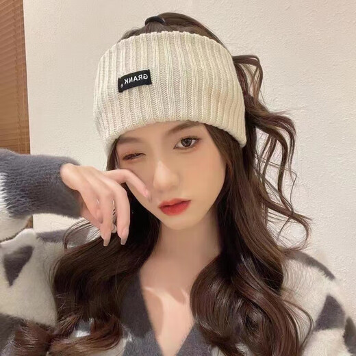 Sports headband for all seasons Internet celebrity ins versatile letter wide edge face wash wear solid color hairband black hairband