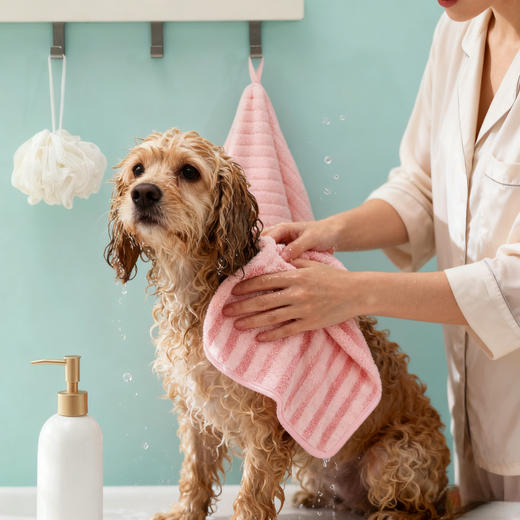 Quick-drying ultra-thick absorbent towel for pets, thickened cat and dog bathing absorbent towel, non-shedding, extremely thick and comfortable pet towel - gray - 1 piece