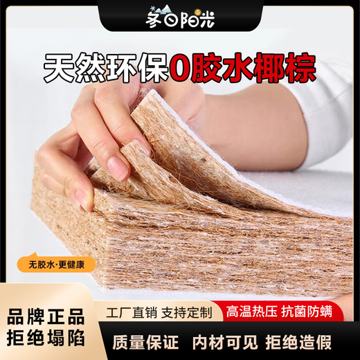 冬日阳光扭力椰棕乳胶硬床垫家用1.5米1.8酒店软硬两用厚款民宿 扭力弹簧20cm云朵/经济型 1350mm*1900mm