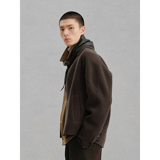 GXG Men's Wear Shopping Mall Same Style Brown Simple Commuting Short Coat Jacket Brown 175/L