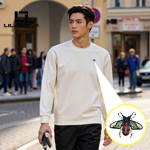 LILANZ official men's new style simple casual men's top round neck basic sweatshirt for men flagship official brown 3XL