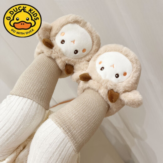 G.duck婴儿鞋子棉鞋冬季加绒保暖新生儿鞋袜软底0-12个月学步鞋 粉色小羊（版） 13 (内长12cm) 6-12个月