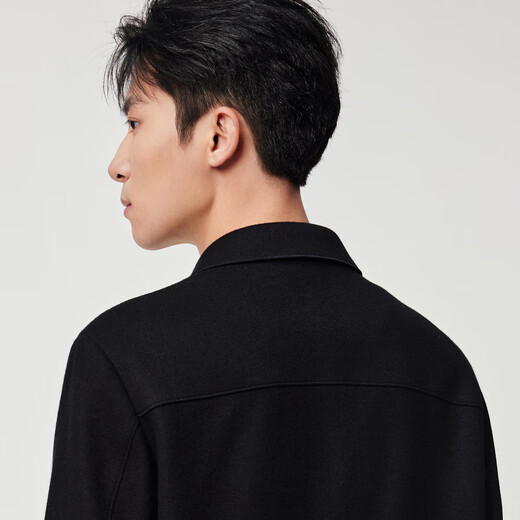 Jiumu King Warm-locking and cold-proof shopping mall same style jacket men's 30% sheep wool 25 new autumn woolen jacket top slim version + jet black + CJX2550612 L 175/96A (50)