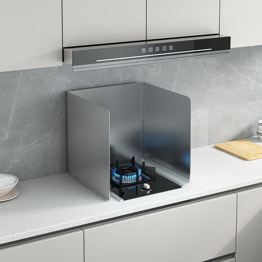 Meikejie kitchen stainless steel oil baffle for cooking, splash-proof range hood, heat insulation, oil-proof oil-proof baffle, gas stove, high temperature resistance, height 30*depth 30, single piece cannot stand