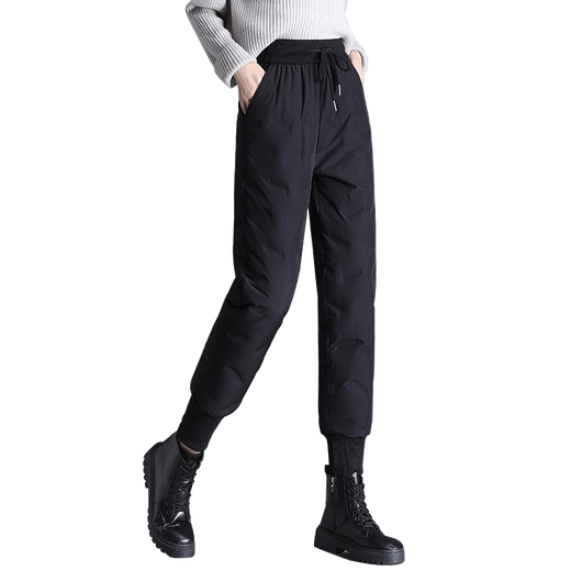 Woodpecker Waterproof Pants Women's Outerwear Fashionable High Waist 2026 Winter New Thickened Warm and Coldproof Women's Foot-binding Cotton Pants Regular Style Height 150-164CM _ Waterproof L 80-95Jin Jin is equal to 0.5 kg