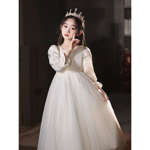 Hanquan children's birthday dress light luxury niche high-end host piano performance dress flower girl wedding little girl princess dress