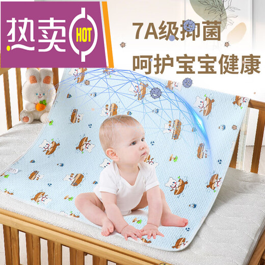 Disney (Disney) Class A newborn baby diaper pad, thickened, breathable, non-slip, waterproof, washable, large diaper mattress suitable for mothers and infants, Nautical Bear Blue, Class A fabric upgrade, 30x40cm