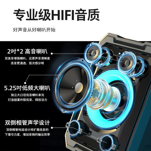 Philips (PHILIPS) SD308 square dance audio outdoor stage high-power mobile portable trolley speaker wireless Bluetooth high-volume karaoke amplification with dual microphones