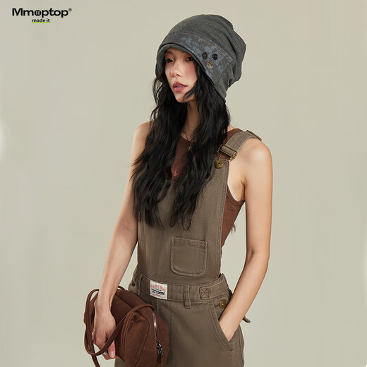 MMOPTOP Sombrero de pila de botones de arte japonés estilo retro baldío sombrero baotou teñido anudado para mujeres con una cara pequeña y un sombrero de lana de estilo frío