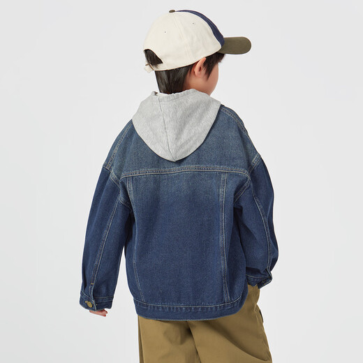 Duojia placket rhombus boys' denim spring children's workwear casual jackets for middle-aged and older children handsome and stylish jackets