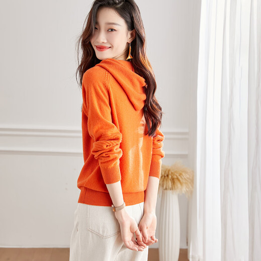 Shexi (Srcr) pure wool sweater autumn and winter all wool hooded sweater 100% wool urban casual sweater sweater