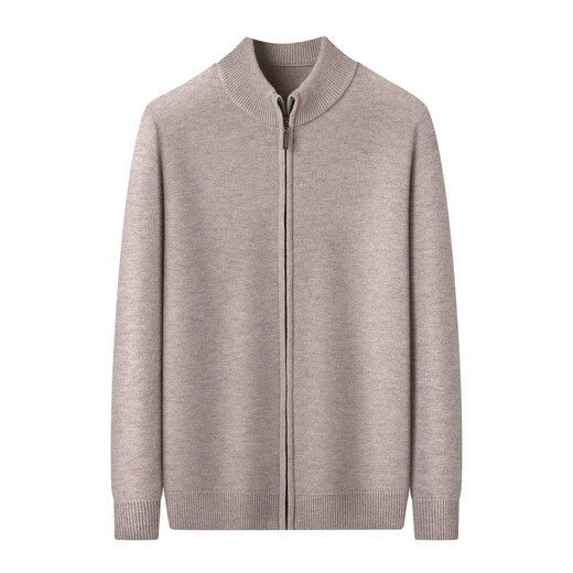 Shanshan 100% sheep wool cardigan men's autumn and winter worsted cardigan business casual commuting zipper bottoming sweater